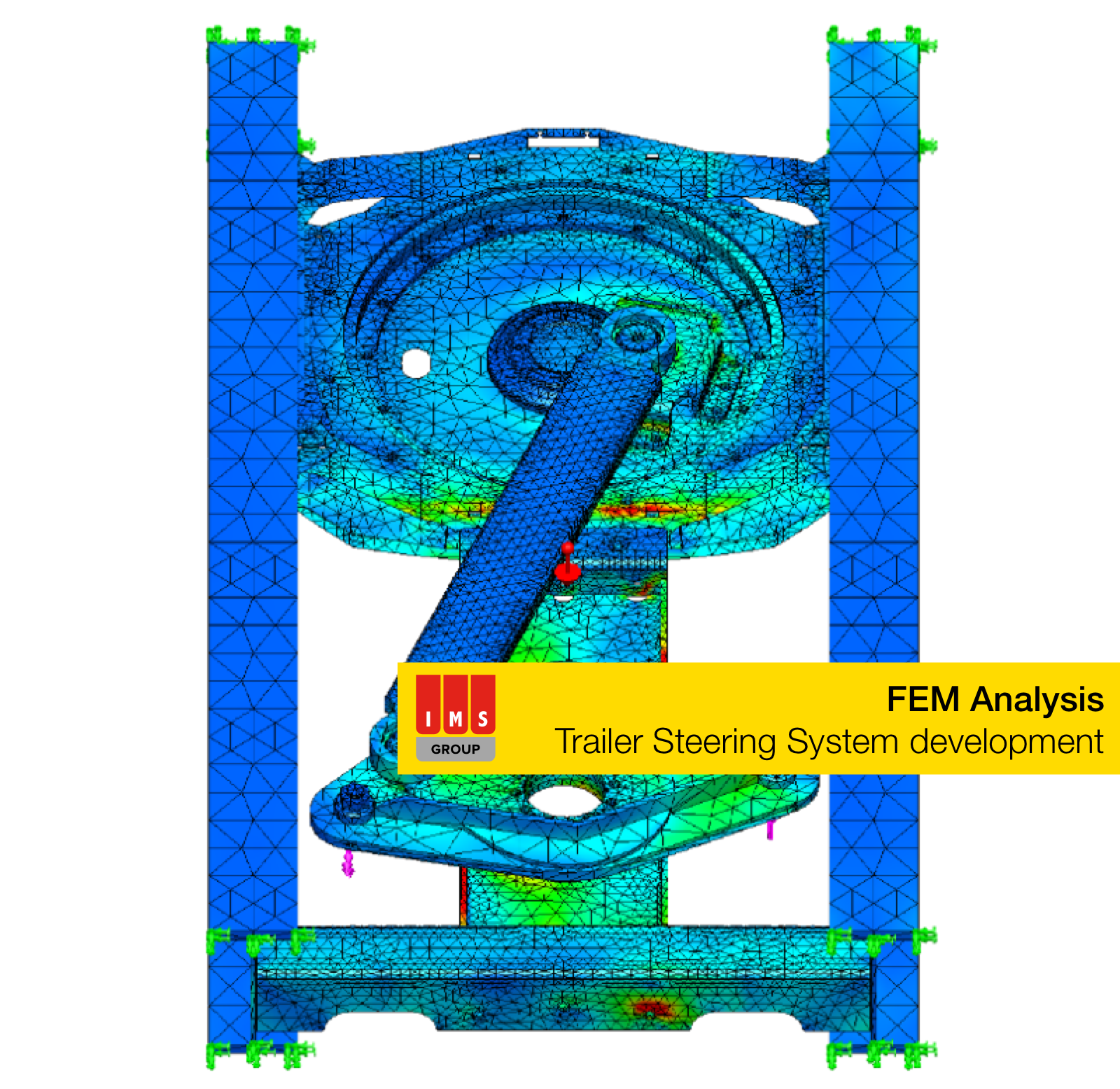 FEM analysis of a trailer steering system front unit